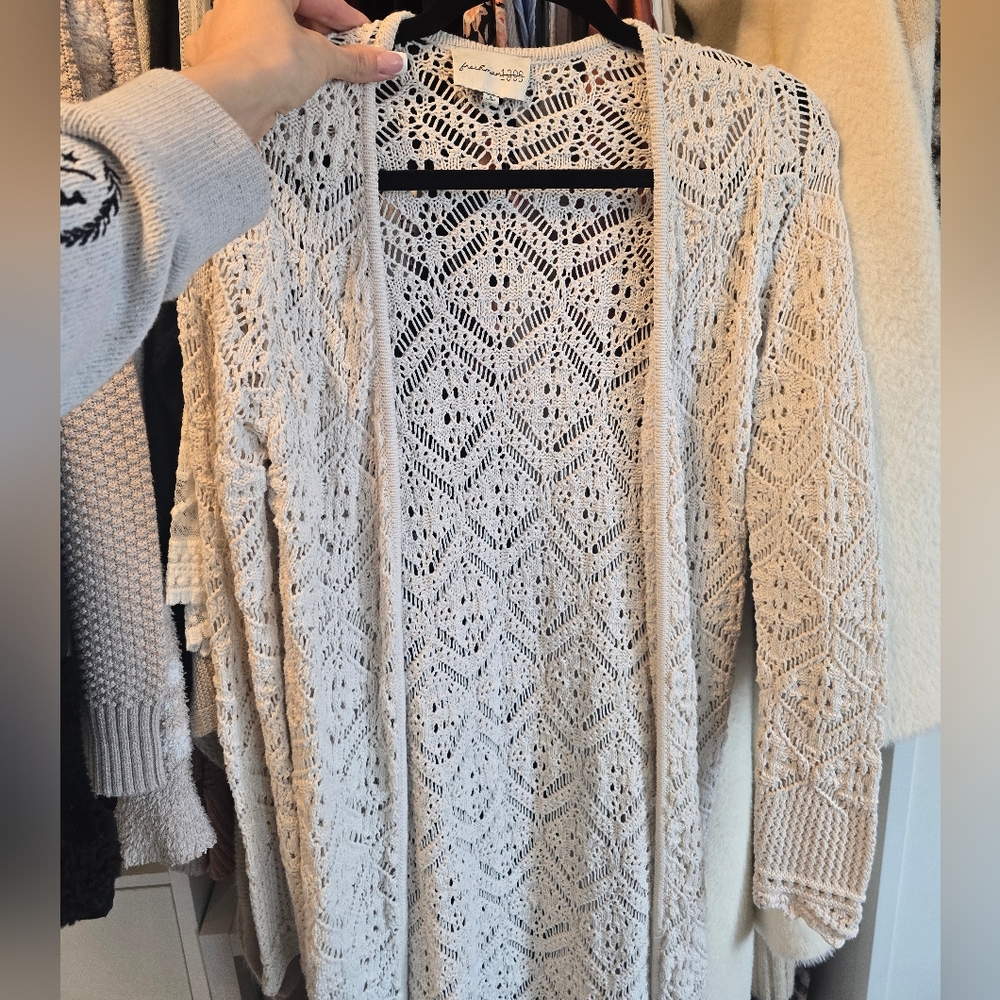 Elegant Cream Lace Sweater